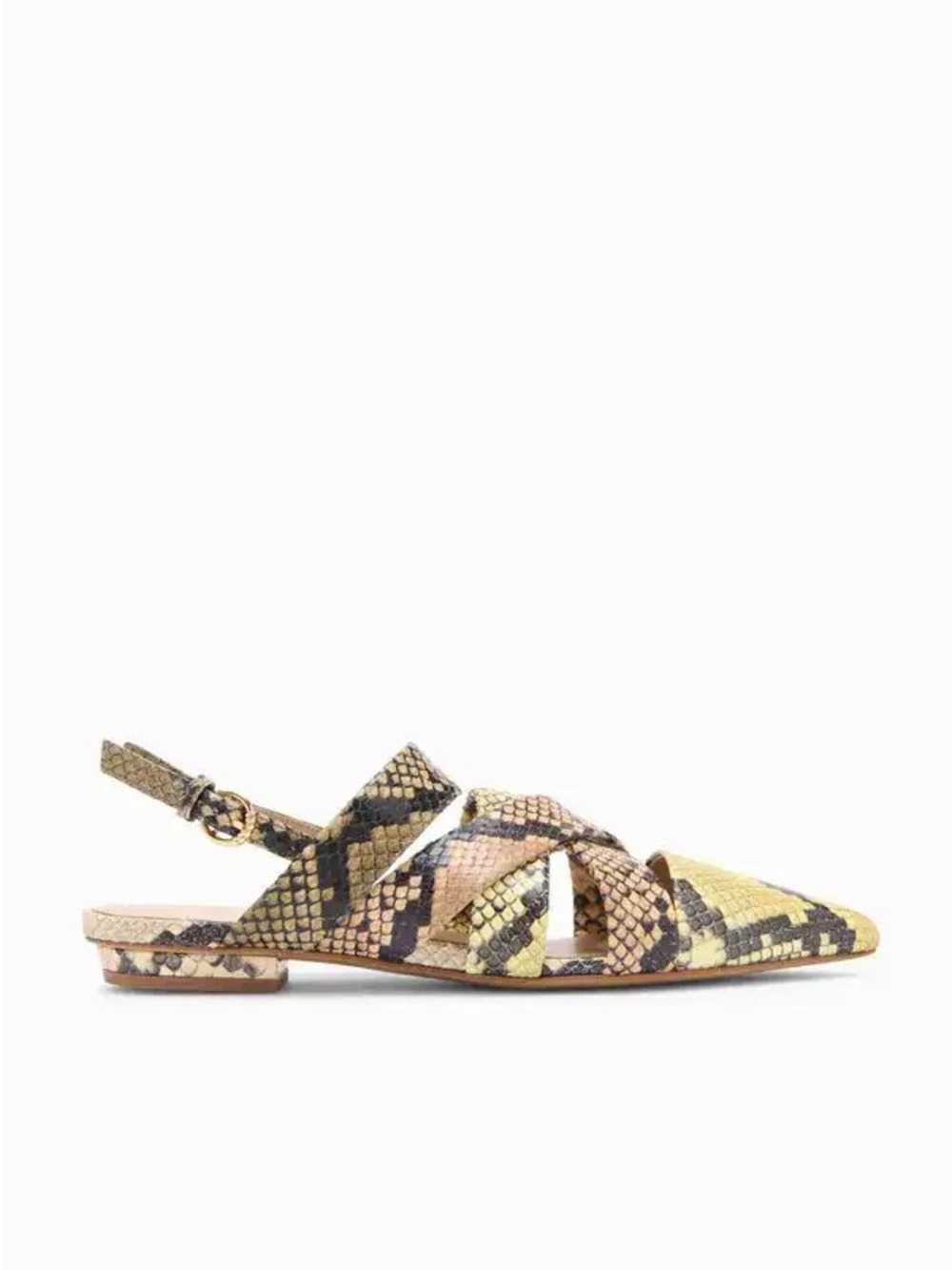 NEW Ulla Johnson Tallulah Woven Flat Shoes Mixte Python Yellow size 36 US 6